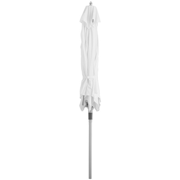 9' White Push Lift Aluminum Umbrella