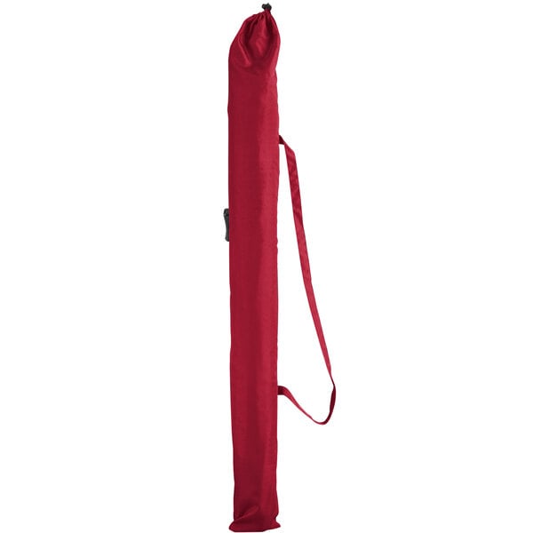 6' Red Push Lift Umbrella with 1 1/4" Steel Pole