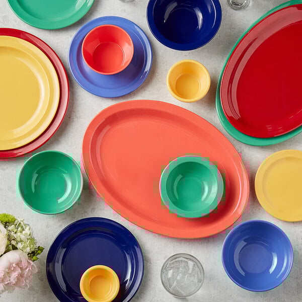15 oz. Assorted Colors Melamine Nappie Bowls - 72/Case