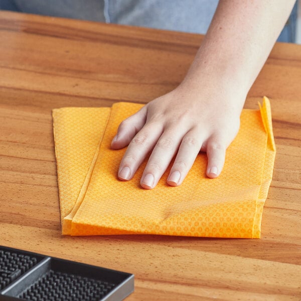 24" x 24" Orange Medium-Duty Treated Dusting Cloth - 100/Case