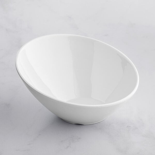 20 oz. White Slanted Melamine Bowl