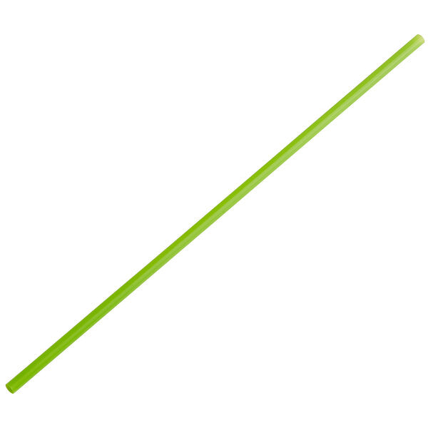 10" Green Jumbo Compostable Unwrapped PLA Straw