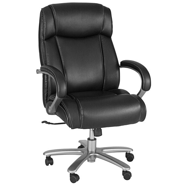 Big & Tall Black High Back Leather Task Chair