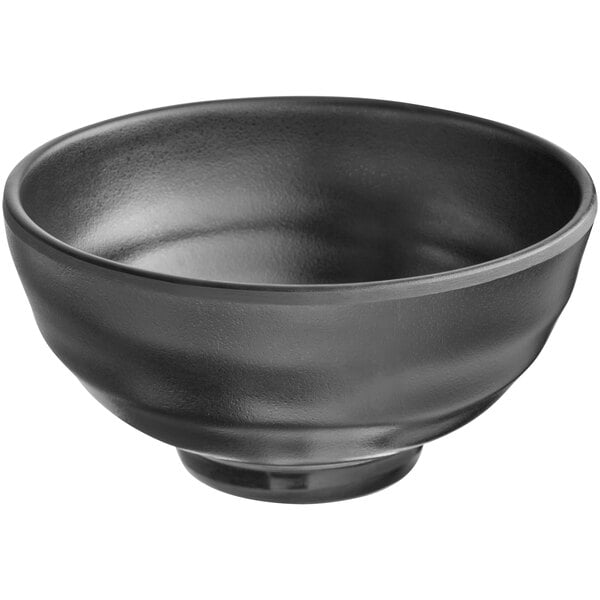 8 oz. Matte Black Melamine Rice Bowl - 12/Pack