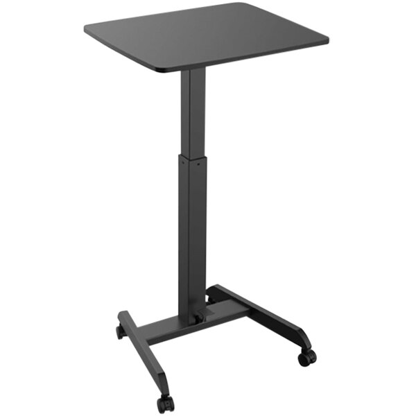 1/2" x 20 1/2" Black Adjustable Height Mobile Sit to Stand Desk