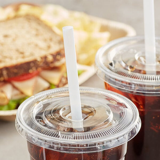 7 3/4" Natural Giant Compostable Unwrapped PLA Straw