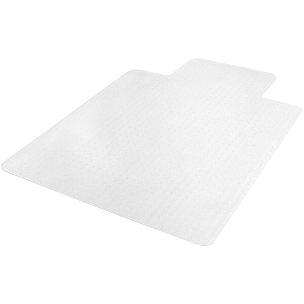 36" x 48" Clear Vinyl Low Pile Carpet Lipped Straight Edge Chair Mat