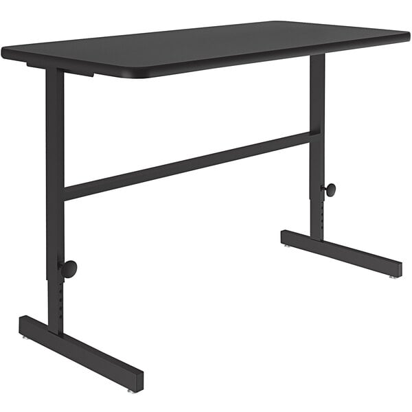 24" x 48" Black Granite High Pressure Laminate Top Adjustable Standing Height Work Station