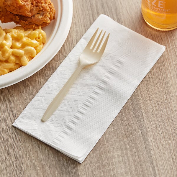 White 1/4 Fold 2-Ply Dinner Napkin 16" x 16"