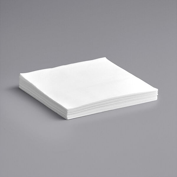 14" x 14" White Linen-Feel Flat-Packed Dinner Napkin