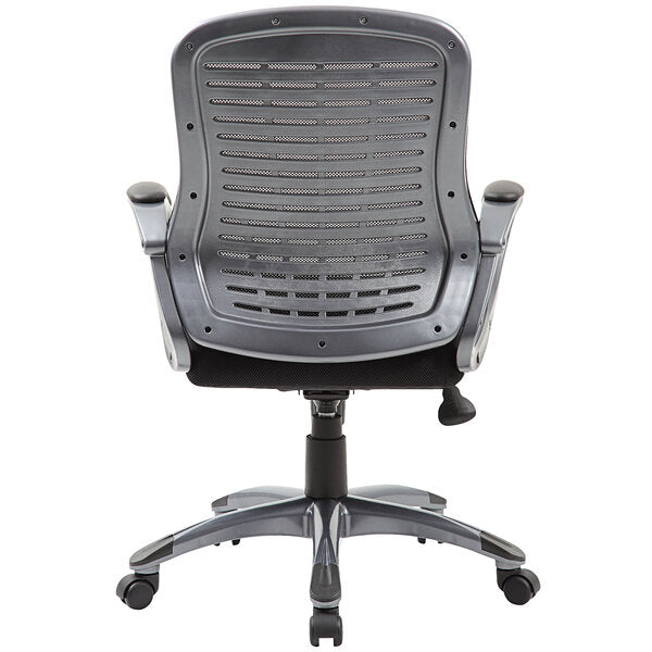 Black Mesh High Back Ribbed Chair