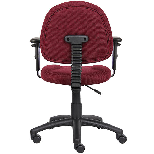 Burgundy Tweed Perfect Posture Deluxe Office Task Chair with Adjustable Arms