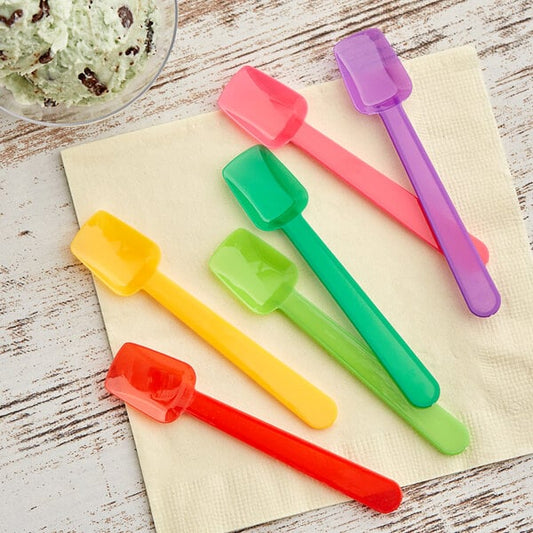 3 3/4" Plastic Gelato Spoons with Assorted Colors