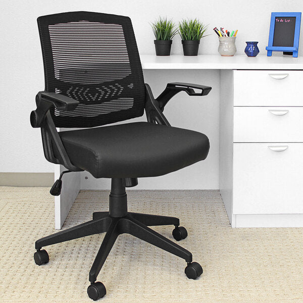 Black Flip Arm Mesh Task Chair