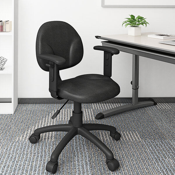 Black Diamond Task Chair with Adjustable Arms