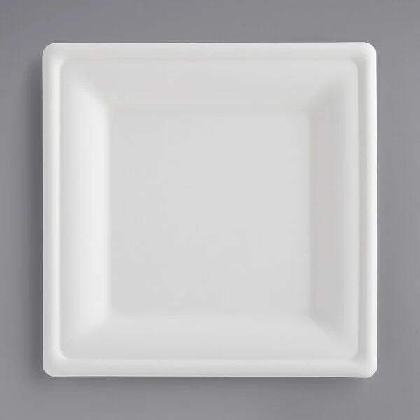 Compostable Sugarcane / Bagasse 8" x 8" Square Plate