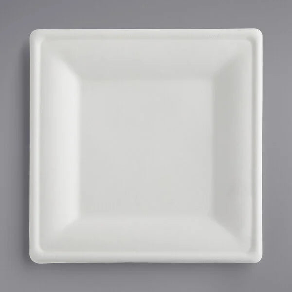 Compostable Sugarcane / Bagasse 10" x 10" Square Plate