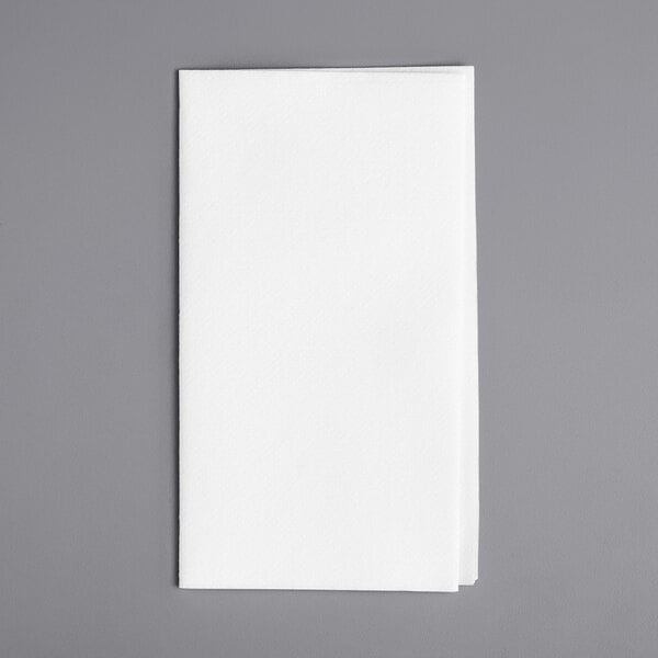 Choice White Linen-Feel 1/8 Fold Dinner Napkin