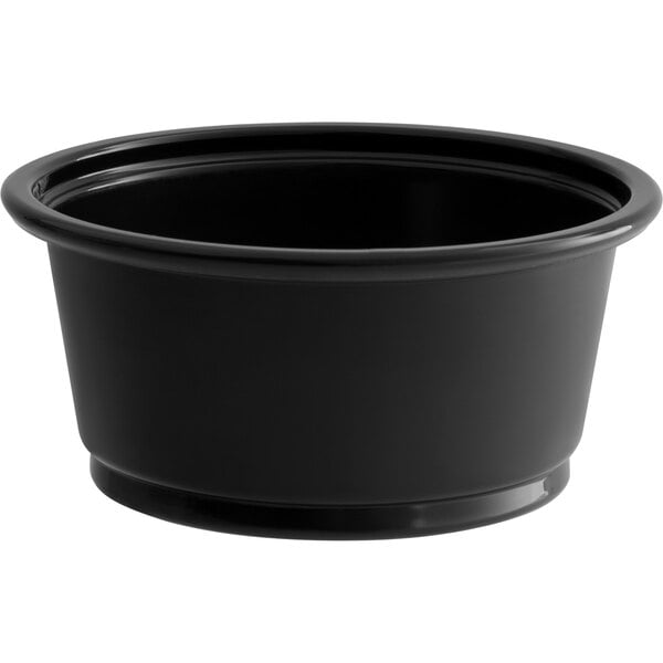 Black Plastic Souffle Cup / Portion Cup - 2 oz.