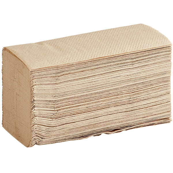 Janitorial Natural Brown Kraft M-Fold (Multifold) Towel - 4000/Case