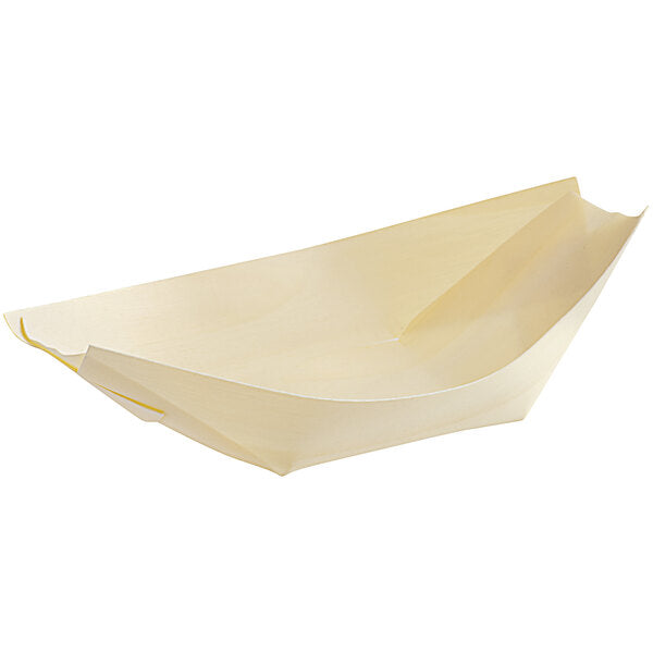 5 1/2" Disposable Wooden Food Boat