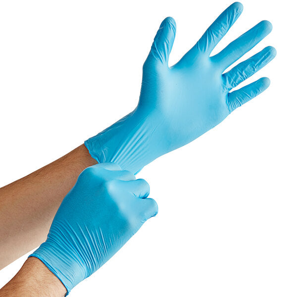 Powder-Free Disposable Blue Hybrid 3 Mil Thick Gloves – Box of 100