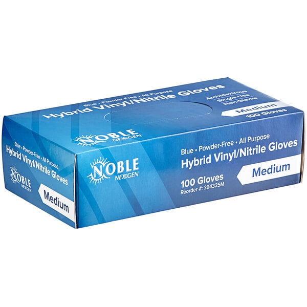 Powder-Free Disposable Blue Hybrid 3 Mil Thick Gloves – Box of 100