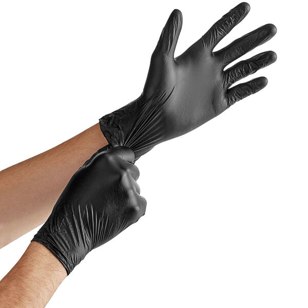 Powder-Free Disposable Black Hybrid 3 Mil Thick Gloves – Case of 1000 (10 Boxes of 100)