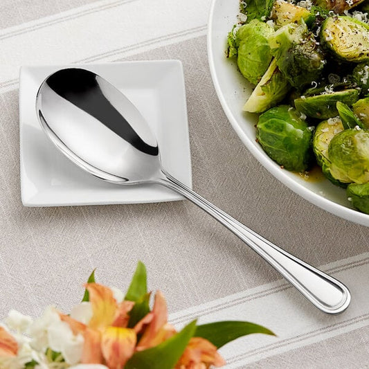 8 3/4" 18/8 Stainless Steel Extra Heavy Weight Solid Serving Spoon