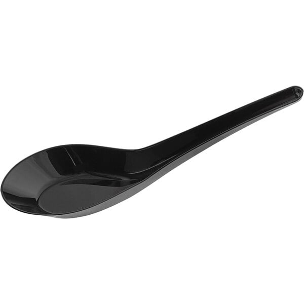 5 1/2" Black Plastic Asian Soup Spoon