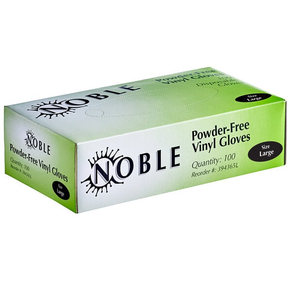 Powder-Free Disposable Vinyl Gloves for Foodservice - Case of 1000 (10 Boxes of 100)