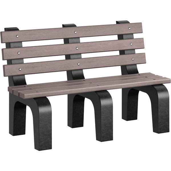 48" x 25" x 31" Brown Plastic Dura-Bench with Black Legs