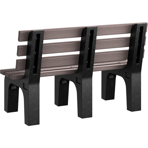 48" x 25" x 31" Brown Plastic Dura-Bench with Black Legs