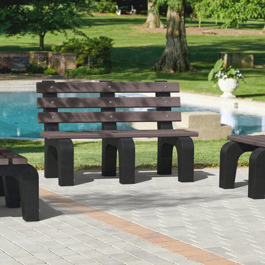 48" x 25" x 31" Brown Plastic Dura-Bench with Black Legs