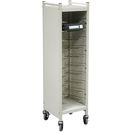 Beige Flat-Storage Closed Binder Cart