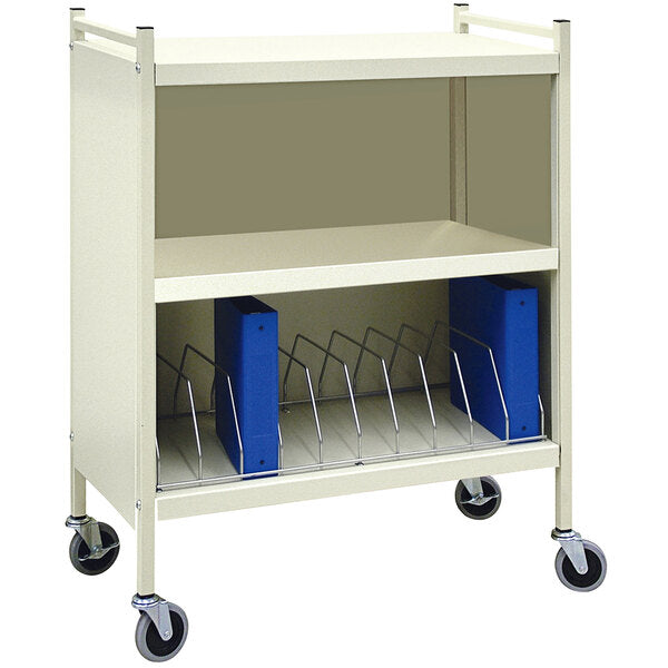 Beige Closed Binder Cart