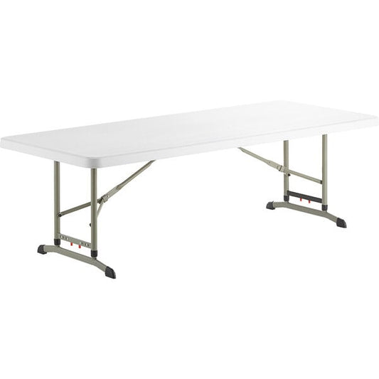 30" x 72" Granite White Heavy-Duty 22"-32" Adjustable Height Plastic Folding Table