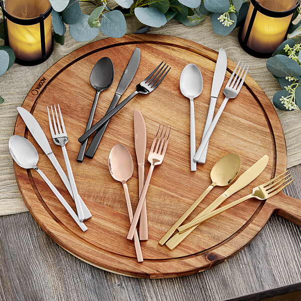 7 3/4" 18/0 Stainless Steel Forged Dinner / Dessert Spoon - 12/Pack