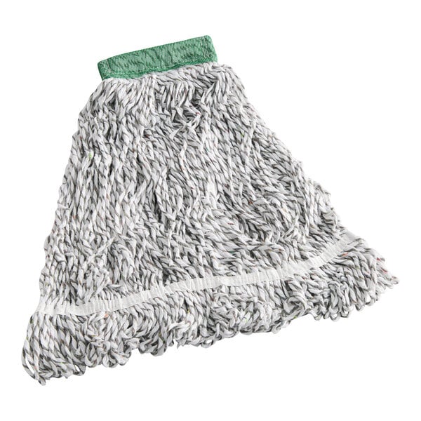 24 oz. #32 Blue and White Rayon Blend Looped End Finishing Wet Mop Head with 5" Headband