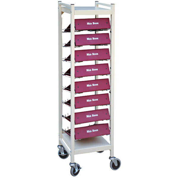 Beige 12-Binder Flat Storage Open Cart