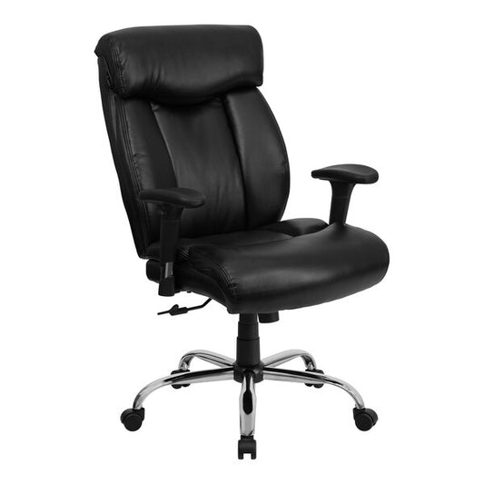 Black LeatherSoft Big & Tall High-Back Executive Office Chair with Adjustable Arms and Full Headrest