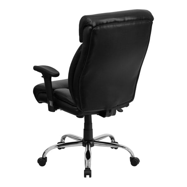 Black LeatherSoft Big & Tall High-Back Executive Office Chair with Adjustable Arms and Full Headrest