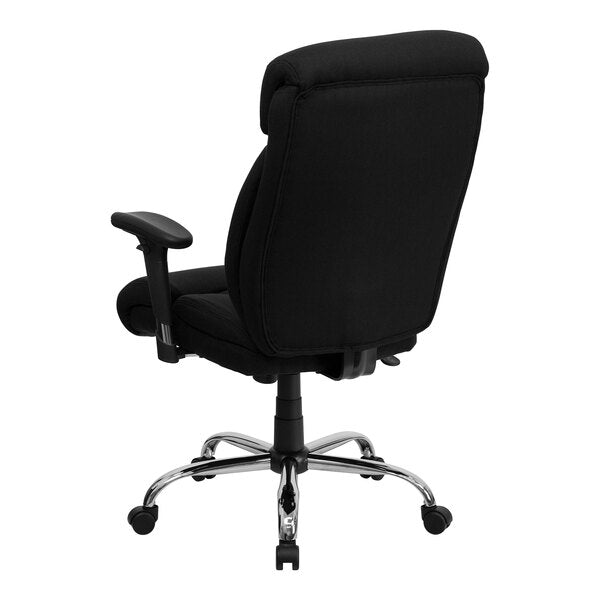 Black Fabric Big & Tall High-Back Office Chair with Adjustable Arms and Full Headrest