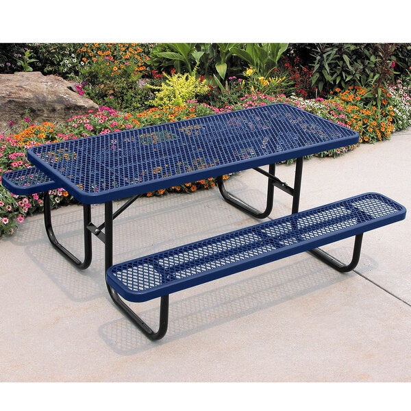 6' Ultra Blue Heavy-Duty Rectangular Diamond Table 72" x 64 13/16" x 30 5/16"