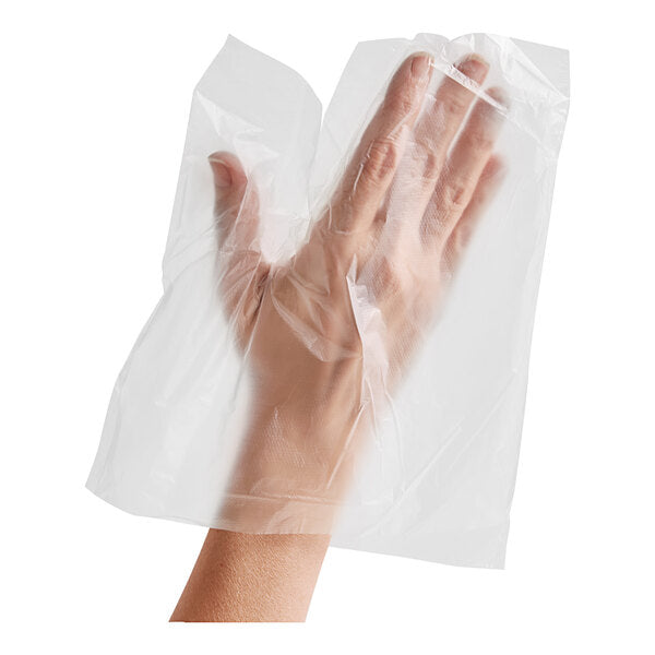 Disposable Clear HDPE Sher-Mitt - One Size Fits Most - 2000/Case