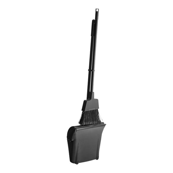 12" Closed-Lid Lobby Dust Pan with Broom