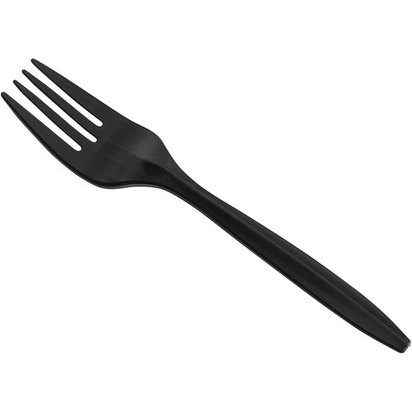 5 3/4" Medium Weight Black Plastic Fork