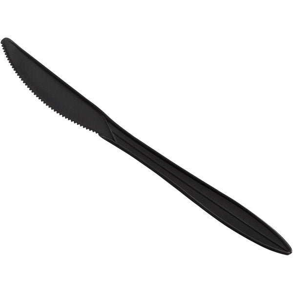 6 1/2" Medium Weight Black Plastic Knife