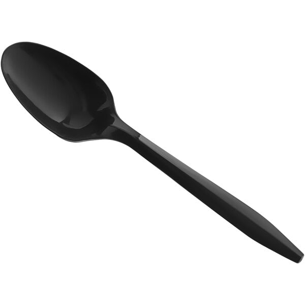 5 5/8" Medium Weight Black Plastic Teaspoon