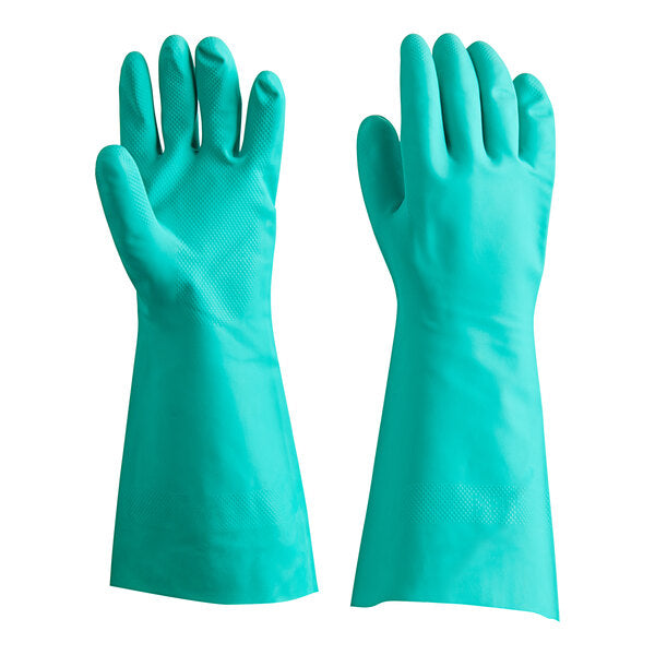 13" Green 11 Mil Unlined Nitrile Gloves - 12/Pack